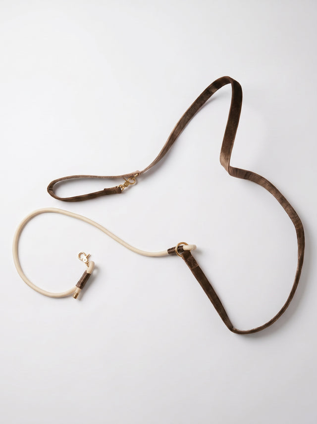 Brown Velvet Dog Leash